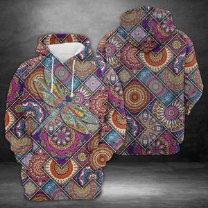 Dragonfly Mandala 3D Printed Hoodie/Zipper Hoodie