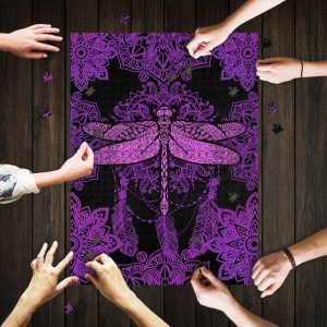 Dragonfly Purple Mandala Jigsaw Puzzle Set