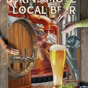 Drink More Local Beer Brewery Scene Jigsaw Puzzle Set