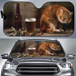 Drunk Cat Car Auto Sun Shade