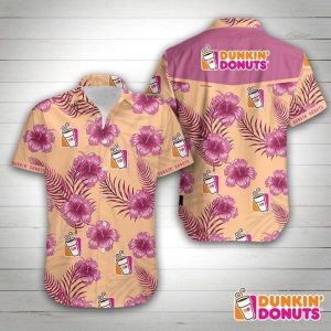Dunkin Donuts Hawaiian Shirt Summer Button Up