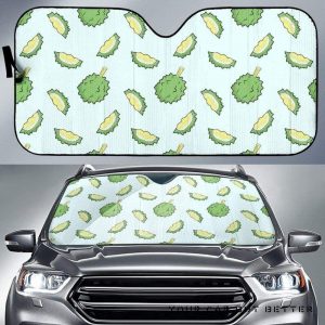 Durian Pattern Blue Car Auto Sun Shade