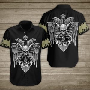 Eagle Own Thunderbolt Skull Motorcycle Hawaiian Shirt Summer Button Up