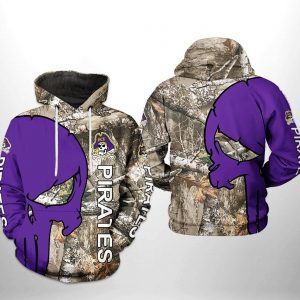 East Carolina Pirates NCAA Camo Veteran Hunting 3D Printed Hoodie/Zipper Hoodie