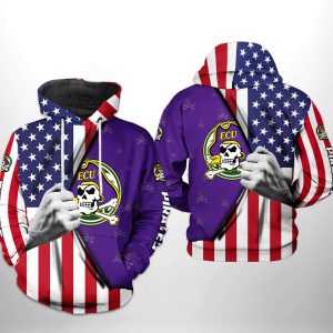 East Carolina Pirates NCAA US FLag 3D Printed Hoodie/Zipper Hoodie