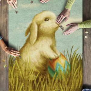 Easter Bunny Oil Painting Jigsaw Puzzle Set