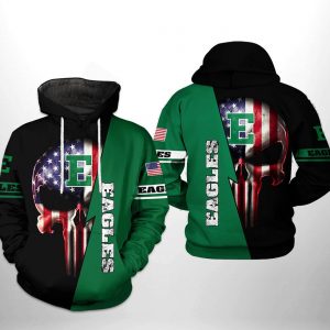 Eastern Michigan Eagles NCAA US Flag Skull 3D Printed Hoodie/Zipper Hoodie