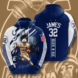 Edgerrin James Indianapolis Colts 3D Printed Hoodie/Zipper Hoodie