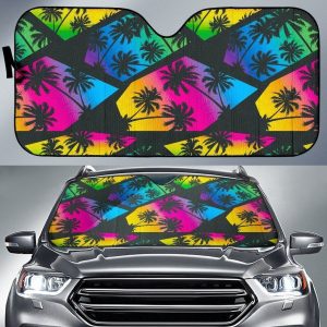 Edm Beach Palm Tree Car Auto Sun Shade