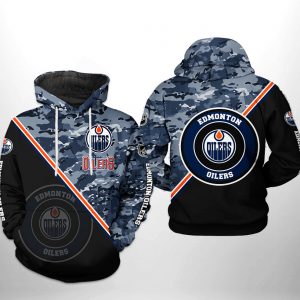 Edmonton Oilers NHL Camo Team 3D Printed Hoodie/Zipper Hoodie