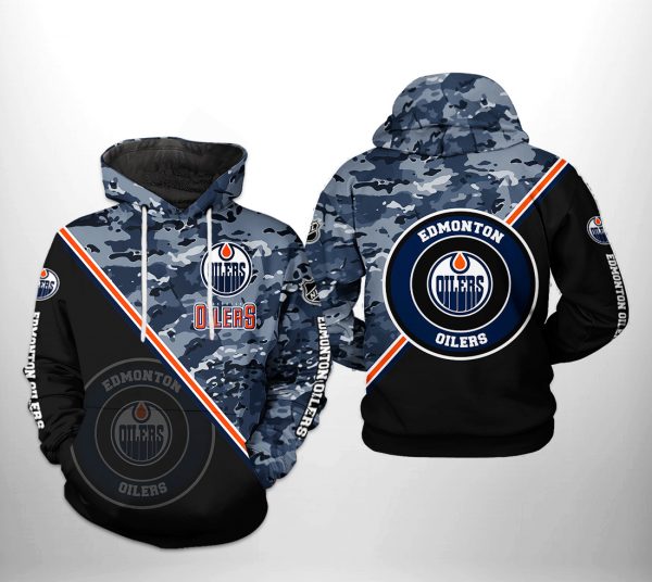 Edmonton Oilers NHL Camo Team 3D Printed Hoodie/Zipper Hoodie
