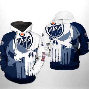 Edmonton Oilers NHL Team Skull 3D Printed Hoodie/Zipper Hoodie