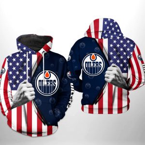 Edmonton Oilers NHL US FLag 3D Printed Hoodie/Zipper Hoodie