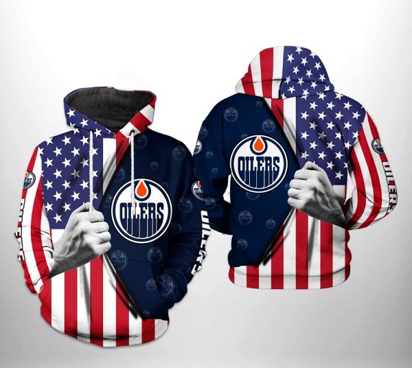 Edmonton Oilers NHL US FLag 3D Printed Hoodie/Zipper Hoodie