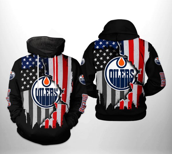 Edmonton Oilers NHL US FLag Team 3D Printed Hoodie/Zipper Hoodie