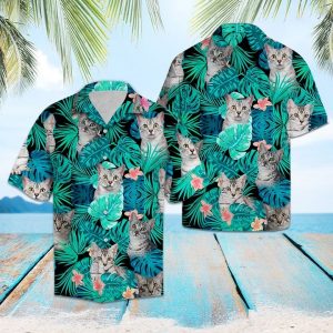 Egyptian Mau Green Tropical Hawaiian Shirt Summer Button Up