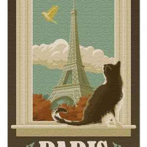 Eiffel Tower And Cat Jigsaw Puzzle Set