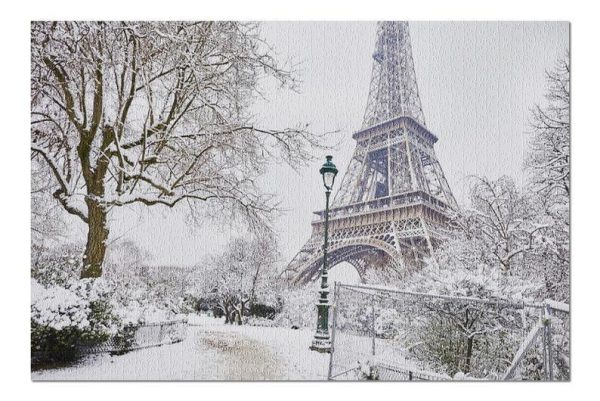 Eiffel Tower In Snow Jigsaw Puzzle Set