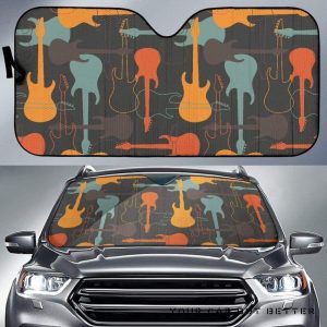 Electric Guitars Pattern Car Auto Sun Shade