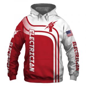 Electrician Red US Flag 3D Printed Hoodie/Zipper Hoodie
