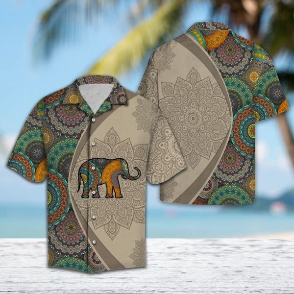 Elephant Mandala Hawaiian Shirt Summer Button Up