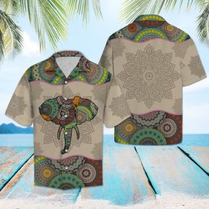 Elephant Mandala Hawaiian Shirt Summer Button Up