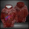Elephant Red Mandala 3D Printed Hoodie/Zipper Hoodie