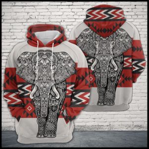 Elephant Zentangle Native Pattern 3D Printed Hoodie/Zipper Hoodie