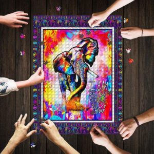 Elephant. I Am Brave. Bohemian Jigsaw Puzzle Set