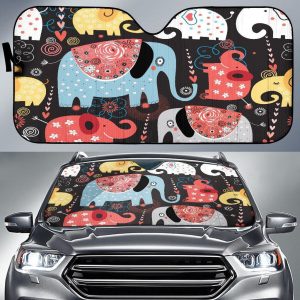 Elephants Car Auto Sun Shade