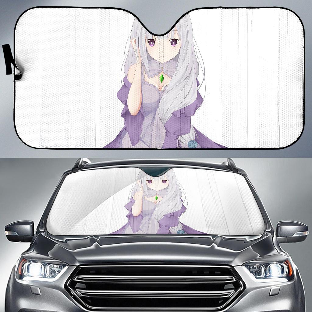 Emilia Rezero Female Protagonist Half Elfs Car Auto Sun Shade Emilia Rezero Female Protagonist Half Elfs Car Auto Sun Shade