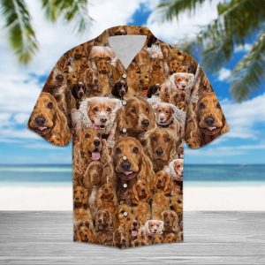 English Cocker Spaniel Hawaiian Shirt Summer Button Up