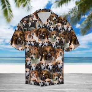 English Foxhound Hawaiian Shirt Summer Button Up