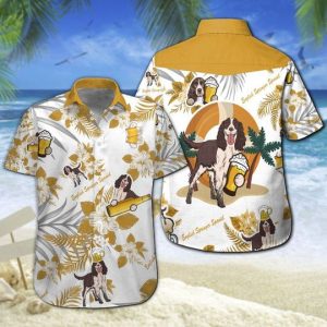 English Springer Spaniel Beer Hawaiian Shirt Summer Button Up