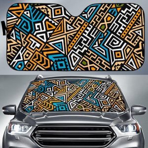 Ethnic Aztec Geometric Car Auto Sun Shade