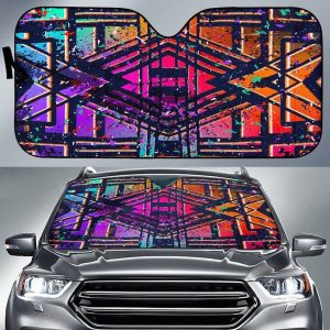 Ethnic Aztec Grunge Car Auto Sun Shade