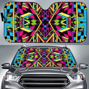 Ethnic Psychedelic Car Auto Sun Shade