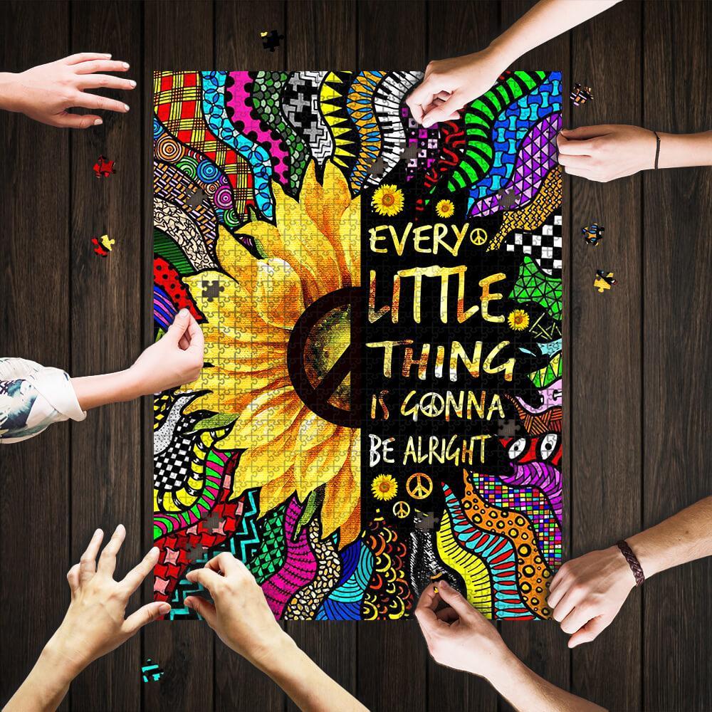 Every Little Thing Is Gonna Be Alright Hippie Jigsaw Puzzle Set Every Little Thing Is Gonna Be Alright Hippie Jigsaw Puzzle Set