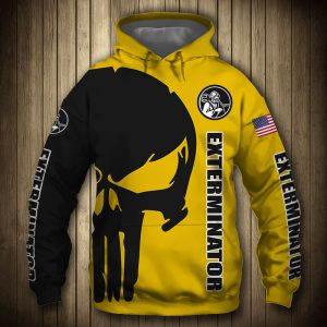 Exterminator Punisher Skull US Flag Black Yellow 3D Printed Hoodie/Zipper Hoodie