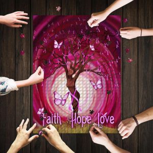 Faith Hope Love Breast Cancer Jigsaw Puzzle Set
