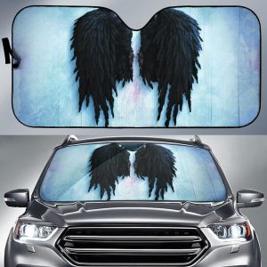 Fallen Angel Black Wings on Snow Car Auto Sun Shade