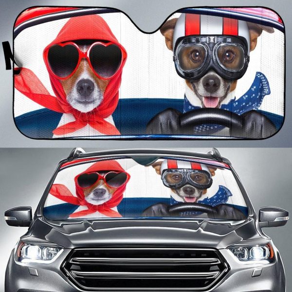 Family Dog Driving Car Auto Sun Shade