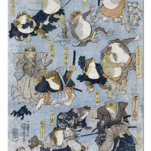Famous Heroes Of The Kabuki Stage Played By Frogs Jigsaw Puzzle Set
