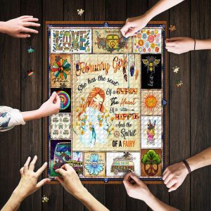 February Hippie Girl Jigsaw Puzzle Set
