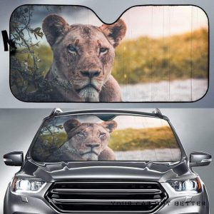 Female Tiger 2 Color Eyes Car Auto Sun Shade