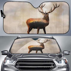 Fire Deer Forest Car Auto Sun Shade