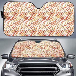 Fire Flame Watercolor Pattern Car Auto Sun Shade