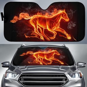 Fire Horses Car Auto Sun Shade