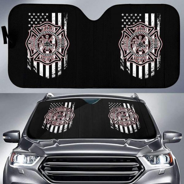 Firefighter Flag Car Auto Sun Shade