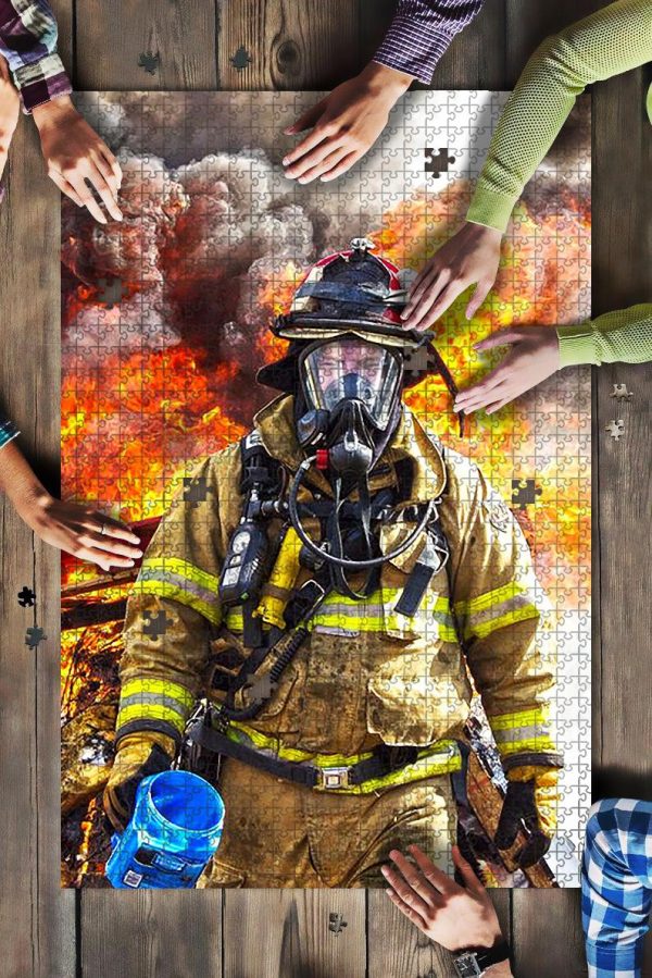 Firefighter, Flames Jigsaw Puzzle Set